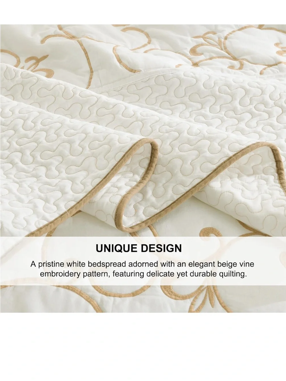 100% Cotton Oversized Bedspread Quilt Coverlet Set, 128x120